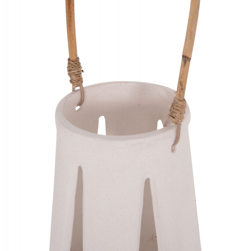 ΕΠΙΤΡΑΠΕΖΙΟ ΦΑΝΑΡΙ ERANTYL HM4696.02L ΛΕΥΚΟ FIBER CEMENT & ΧΕΡΟΥΛΙ RATTAN Φ17x27Yεκ.