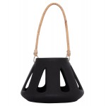 ΕΠΙΤΡΑΠΕΖΙΟ ΦΑΝΑΡΙ ERANTYL HM4696.01S ΜΑΥΡΟ FIBER CEMENT & ΧΕΡΟΥΛΙ RATTAN Φ25x17Yεκ.