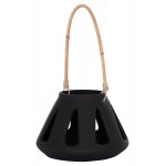 ΕΠΙΤΡΑΠΕΖΙΟ ΦΑΝΑΡΙ ERANTYL HM4696.01S ΜΑΥΡΟ FIBER CEMENT & ΧΕΡΟΥΛΙ RATTAN Φ25x17Yεκ.