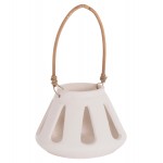 ΕΠΙΤΡΑΠΕΖΙΟ ΦΑΝΑΡΙ ERANTYL HM4696.02S ΛΕΥΚΟ FIBER CEMENT & ΧΕΡΟΥΛΙ RATTAN Φ25x17Yεκ.