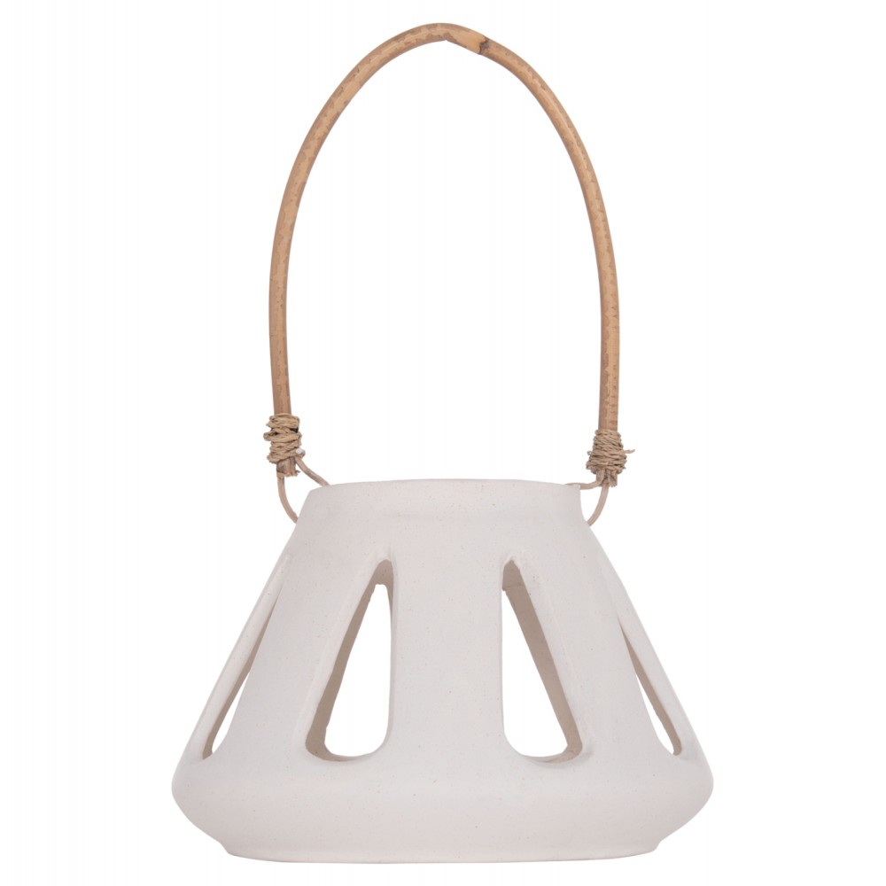 ΕΠΙΤΡΑΠΕΖΙΟ ΦΑΝΑΡΙ ERANTYL HM4696.02S ΛΕΥΚΟ FIBER CEMENT & ΧΕΡΟΥΛΙ RATTAN Φ25x17Yεκ.