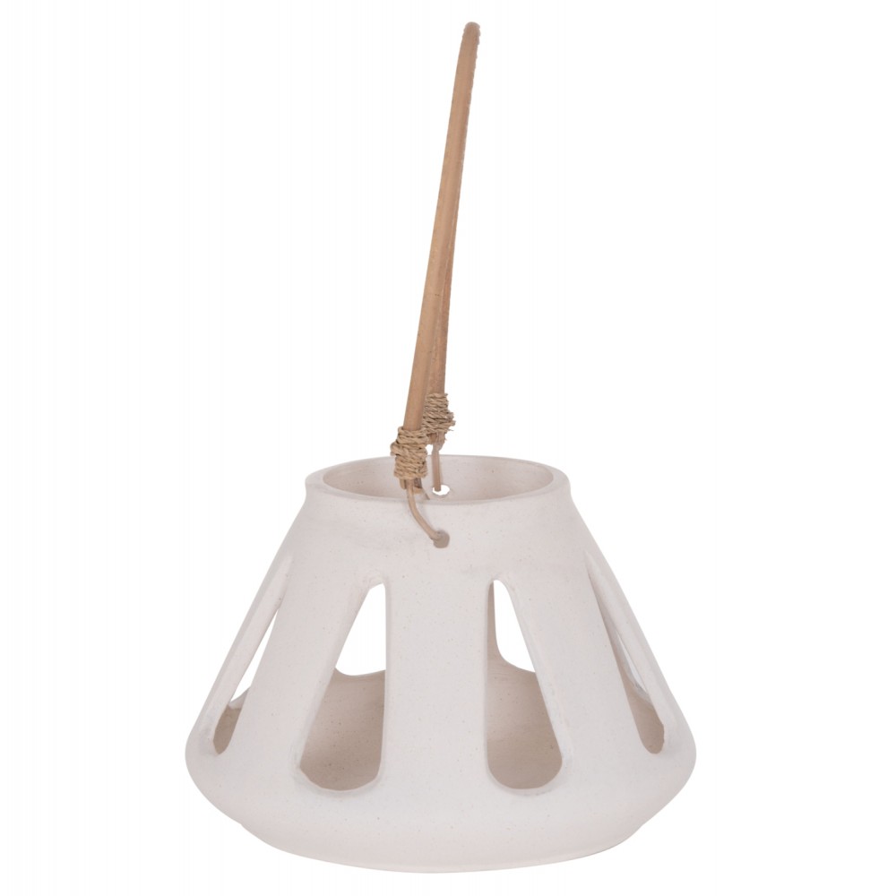 ΕΠΙΤΡΑΠΕΖΙΟ ΦΑΝΑΡΙ ERANTYL HM4696.02S ΛΕΥΚΟ FIBER CEMENT & ΧΕΡΟΥΛΙ RATTAN Φ25x17Yεκ.