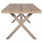 ΤΡΑΠΕΖΙ ΑΛΟΥΜΙΝΙΟΥ ΟΡΘΟΓΩΝΙΟ TAWNEE HM6039.04 ΣΑΜΠΑΝΙ-POLYWOOD ΦΥΣΙΚΟ 219,5x89,5x73Υ