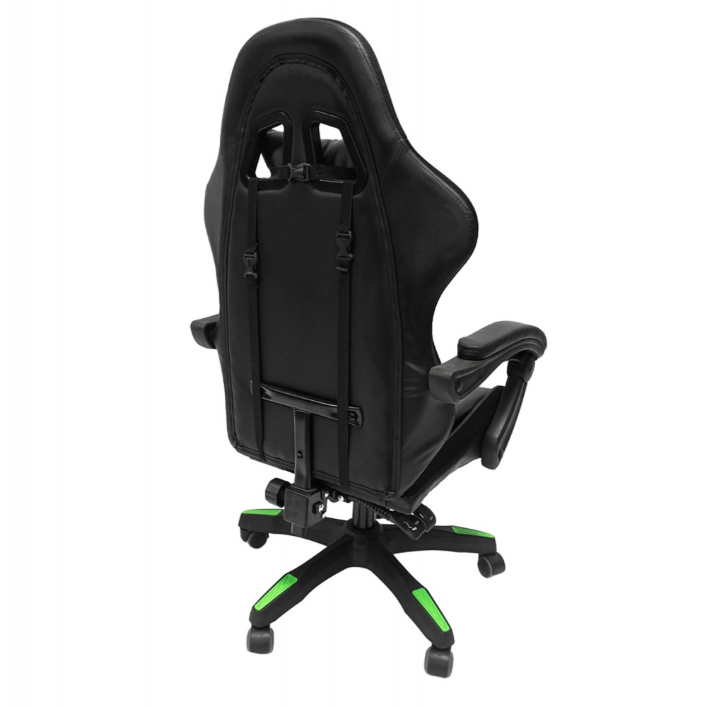 ΠΟΛΥΘΡΟΝΑ GAMING DARREN HM1203.03 ΜΑΥΡΟ-ΠΡΑΣΙΝΟ PVC & NYLON 58.5x100x120Υεκ.