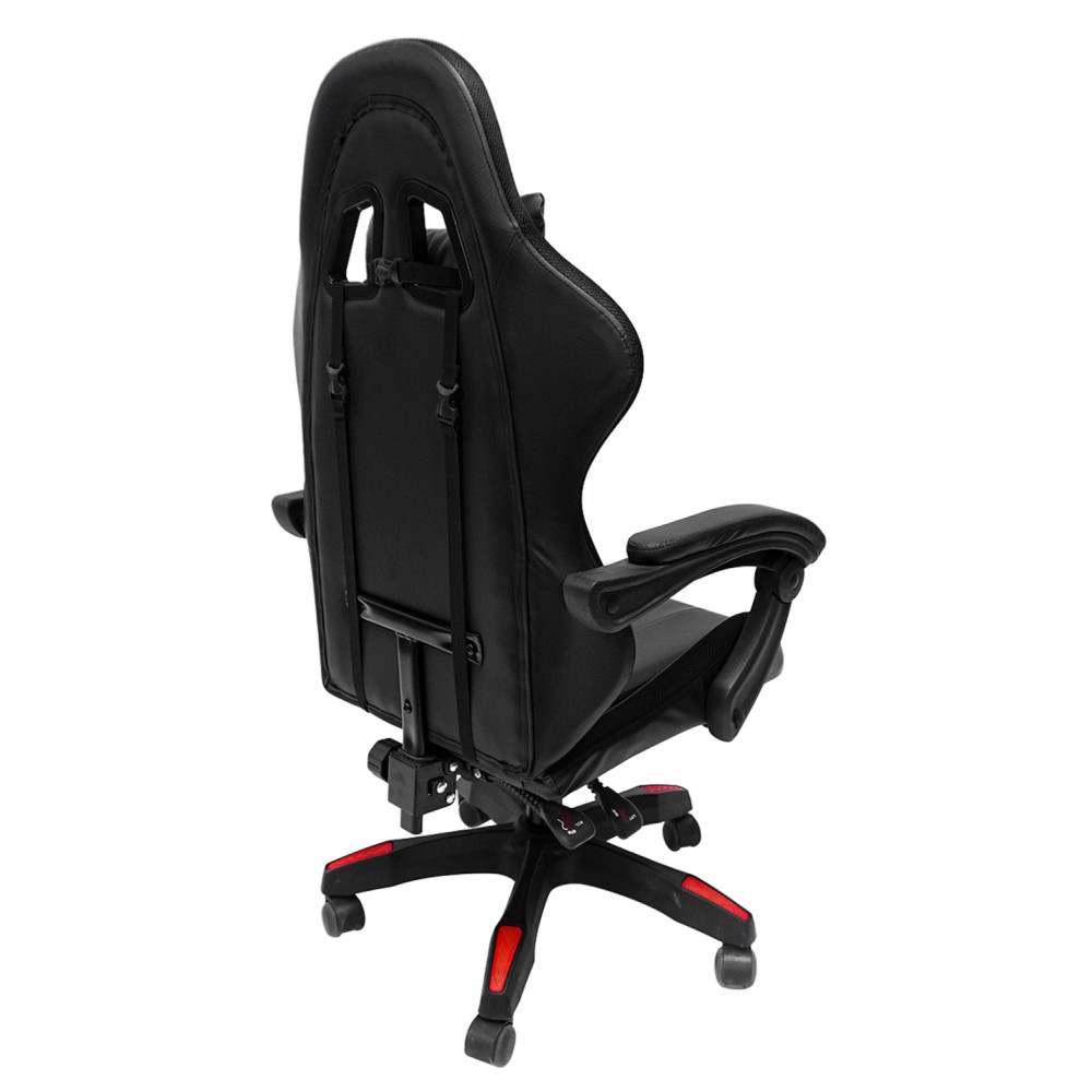 ΠΟΛΥΘΡΟΝΑ GAMING DARREN HM1203.01 ΜΑΥΡΟ-ΚΟΚΚΙΝΟ PVC & NYLON 58.5x100x120Υεκ.