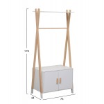 ΚΡΕΜΑΣΤΡΑ ΠΑΙΔΙΚH ΜΕ ΝΤΟΥΛΑΠΙ PASCHAL HM2495.03 ΜΕΛΑΜΙΝΗ-ΞΥΛΟ ΠΕΥΚΟΥ 76x44x170Υεκ