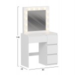 ΤΟΥΑΛΕΤΑ ΜΕ ΦΩΤΙΣΜΟ LED & ΣΥΡΤΑΡΙΑ KEITLIN HM2499.03 ΜΕΛΑΜΙΝΗ ΣΕ ΛΕΥΚΟ 80x40x140Υεκ.