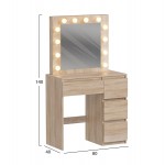 ΤΟΥΑΛΕΤΑ ΜΕ ΦΩΤΙΣΜΟ LED & ΣΥΡΤΑΡΙΑ KEITLIN HM2499.01 ΜΕΛΑΜΙΝΗ ΣΕ SONAMA 80x40x140Υεκ