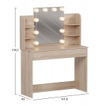 ΤΟΥΑΛΕΤΑ ΜΕ ΦΩΤΙΣΜΟ LED-ΡΑΦΙΑ-ΣΥΡΤΑΡΙΑ LAURYN HM2502.01 SONAMA 101.8x40x139.5Υεκ