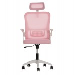 ΚΑΡΕΚΛΑ ΓΡΑΦΕΙΟΥ BLAZER HM1205.04 ΡΟΖ MESH-ΛΕΥΚΟΣ ΣΚΕΛΕΤΟΣ 60x58x110-130Υεκ.