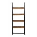 ΡΑΦΙΕΡΑ IZABEL HM18376.01 ΜΕΤΑΛΛΟ--ΜΕΛΑΜΙΝΗ ΣΕ OAK 75x36x185Υεκ.
