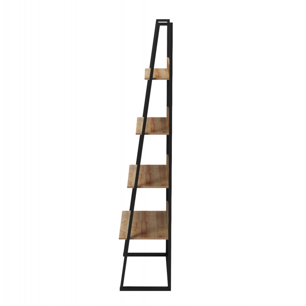 ΡΑΦΙΕΡΑ IZABEL HM18376.01 ΜΕΤΑΛΛΟ--ΜΕΛΑΜΙΝΗ ΣΕ OAK 75x36x185Υεκ.