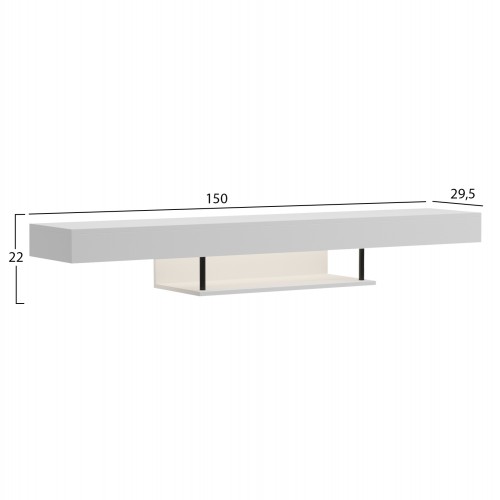 ΕΠΙΠΛΟ ΤΗΛΕΟΡΑΣΗΣ ΤΟΙΧΟΥ ME LED SAVOR HM18381.02 ΜΕΛΑΜΙΝΗ ΛΕΥΚΗ 150x29,5x22Υεκ