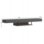 ΕΠΙΠΛΟ ΤΗΛΕΟΡΑΣΗΣ ΤΟΙΧΟΥ ME LED SAVOR HM18381.05 ΜΕΛΑΜΙΝΗ ΣΕ ΓΚΡΙ 150x29,5x22Υεκ