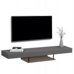 ΕΠΙΠΛΟ ΤΗΛΕΟΡΑΣΗΣ ΤΟΙΧΟΥ ME LED SAVOR HM18381.05 ΜΕΛΑΜΙΝΗ ΣΕ ΓΚΡΙ 150x29,5x22Υεκ