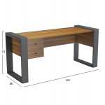 ΓΡΑΦΕΙΟ ΜΕ 2 ΣΥΡΤΑΡΙΑ TONTEL HM2157.03 ΜΕΛΑΜΙΝΗ ΚΑΡΥΔΙ--ΓΚΡΙ ΠΟΔΙΑ 160x60x73Υεκ