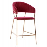 ΣΚΑΜΠΟ ΜΕΣ.ΥΨΟΥΣ THEODORE HM8734.06 ΒΕΛΟΥΔΟ ΚΟΚΚΙΝΟ--ΕΠΙΧΡΥΣΟΣ ΣΚΕΛΕΤΟΣ 60x55x100Yεκ