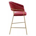 ΣΚΑΜΠΟ ΜΕΣ.ΥΨΟΥΣ THEODORE HM8734.06 ΒΕΛΟΥΔΟ ΚΟΚΚΙΝΟ--ΕΠΙΧΡΥΣΟΣ ΣΚΕΛΕΤΟΣ 60x55x100Yεκ