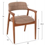 ΠΟΛΥΘΡΟΝΑ JAMES HM18259 TEAK WOOD ΜΕ ΣΑΜΠΑΝΙ ΥΦΑΣΜΑ 57x52x76Υεκ.