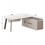 ΓΡΑΦΕΙΟ ΔΕΞΙΑ ΓΩΝΙΑ NEWLINE HM18271R ΜΕΛΑΜΙΝΗ ΕΚΡΟΥ-ΑΝΟΙΧΤΟ ΚΑΦΕ 200x165x75Υεκ