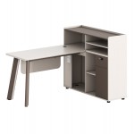 ΓΡΑΦΕΙΟ ΔΕΞΙΑ ΓΩΝΙΑ NEWLINE HM18275R ΜΕΛΑΜΙΝΗ ΕΚΡΟΥ--ΠΟΔΙΑ ΑΛΟΥΜΙΝΙΟΥ 160x120x105Υεκ