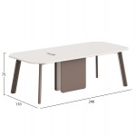 ΓΡΑΦΕΙΟ ΣΥΝΕΡΓΑΣΙΑΣ NEWLINE HM18278 ΜΕΛΑΜΙΝΗ ΚΡΕΜ-ΠΟΔΙΑ ΑΛΟΥΜΙΝΙΟΥ 240x110x75Υεκ