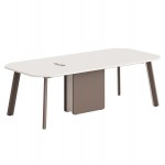 ΓΡΑΦΕΙΟ ΣΥΝΕΡΓΑΣΙΑΣ NEWLINE HM18278 ΜΕΛΑΜΙΝΗ ΚΡΕΜ-ΠΟΔΙΑ ΑΛΟΥΜΙΝΙΟΥ 240x110x75Υεκ