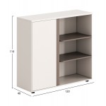 ΝΤΟΥΛΑΠΙ/ΒΙΒΛΙΟΘΗΚΗ NEWLINE HM18282 ΜΕΛΑΜΙΝΗ ΛΕΥΚΗ & ΑΝΟΙΧΤΟ ΚΑΦΕ 120x40x110Υεκ.