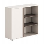 ΝΤΟΥΛΑΠΙ/ΒΙΒΛΙΟΘΗΚΗ NEWLINE HM18282 ΜΕΛΑΜΙΝΗ ΛΕΥΚΗ & ΑΝΟΙΧΤΟ ΚΑΦΕ 120x40x110Υεκ.