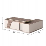 ΓΡΑΦΕΙΟ ΑΡΙΣΤΕΡΗ ΓΩΝΙΑ SUPERON HM2136L ΜΕΛΑΜΙΝΗ ΦΥΣΙΚΟ-ΜΠΕΖ--LED ΦΩΤΙΣΜΟΣ 240x180x76Υεκ