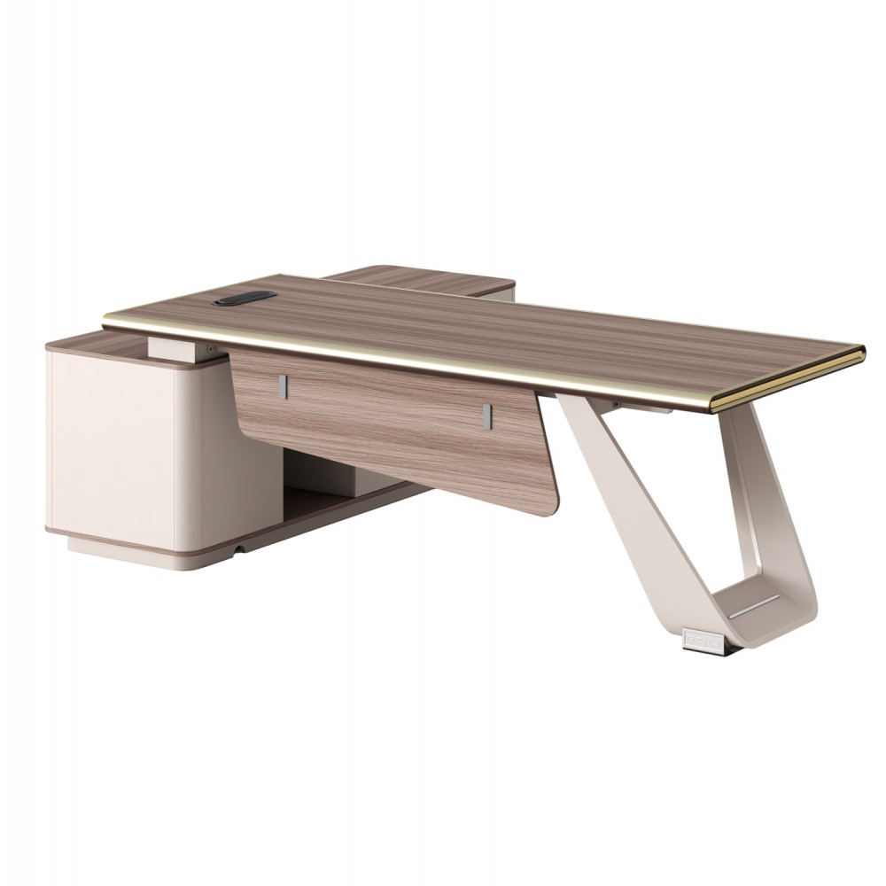 ΓΡΑΦΕΙΟ ΔΕΞΙΑ ΓΩΝΙΑ SUPERON HM2139R ΜΕΛΑΜΙΝΗ ΦΥΣΙΚΟ-ΜΠΕΖ--ΜΕΤΑΛ. ΠΟΔΙ 240x180x76Υ