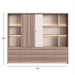 ΒΙΒΛΙΟΘΗΚΗ ΣΕΙΡΑ SUPERON HM2140 ΜΕΛΑΜΙΝΗ ΜΠΕΖ & ΦΥΣΙΚΟ--LED ΦΩΤΙΣΜΟΣ 240x40x200Υεκ