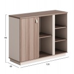 ΝΤΟΥΛΑΠΙ/ΒΙΒΛΙΟΘΗΚΗ ΣΕΙΡΑ SUPERON HM2142 ΜΕΛΑΜΙΝΗ ΜΠΕΖ & ΦΥΣΙΚΟ 120x40x90Υεκ.