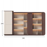 ΒΙΒΛΙΟΘΗΚΗ ΣΕΙΡΑ PRESIDENT HM2149 ΜΕΛΑΜΙΝΗ ΜΠΕΖ & ΚΑΡΥΔΙ--LED ΦΩΤΙΣΜΟΣ 340x40x200Υεκ