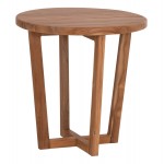 ΤΡΑΠΕΖΙ ΜΕΣΗΣ ΣΤΡΟΓΓΥΛΟ KOLIN HM6650 ΞΥΛΟ TEAK ΦΥΣΙΚΟ Φ65x65Υεκ.