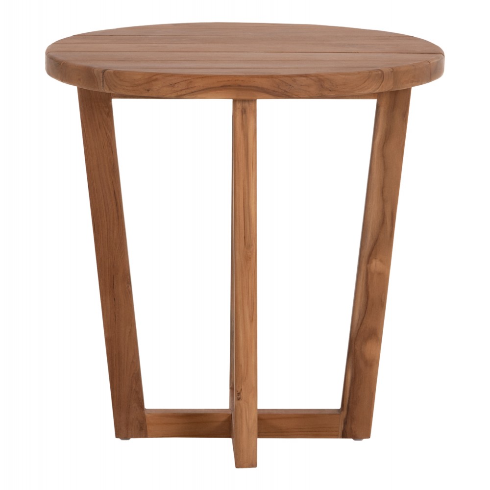 ΤΡΑΠΕΖΙ ΜΕΣΗΣ ΣΤΡΟΓΓΥΛΟ KOLIN HM6650 ΞΥΛΟ TEAK ΦΥΣΙΚΟ Φ65x65Υεκ.