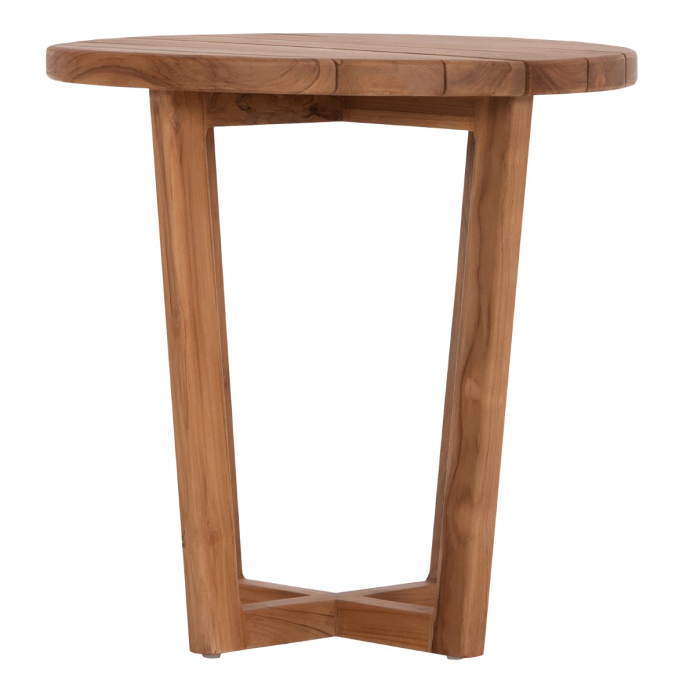 ΤΡΑΠΕΖΙ ΜΕΣΗΣ ΣΤΡΟΓΓΥΛΟ KOLIN HM6650 ΞΥΛΟ TEAK ΦΥΣΙΚΟ Φ65x65Υεκ.