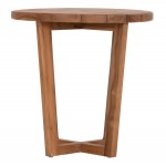 ΤΡΑΠΕΖΙ ΜΕΣΗΣ ΣΤΡΟΓΓΥΛΟ KOLIN HM6650 ΞΥΛΟ TEAK ΦΥΣΙΚΟ Φ65x65Υεκ.