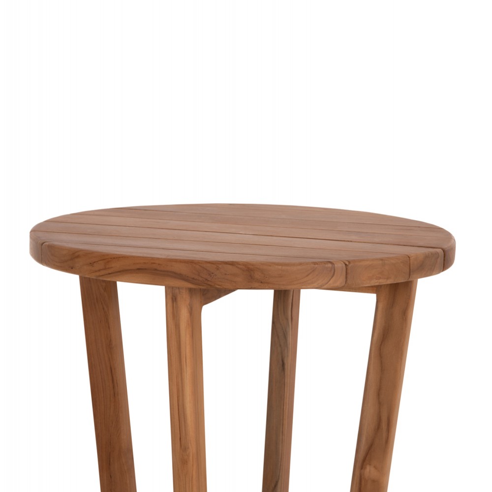 ΤΡΑΠΕΖΙ ΜΕΣΗΣ ΣΤΡΟΓΓΥΛΟ KOLIN HM6650 ΞΥΛΟ TEAK ΦΥΣΙΚΟ Φ65x65Υεκ.