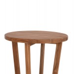 ΤΡΑΠΕΖΙ ΜΕΣΗΣ ΣΤΡΟΓΓΥΛΟ KOLIN HM6650 ΞΥΛΟ TEAK ΦΥΣΙΚΟ Φ65x65Υεκ.