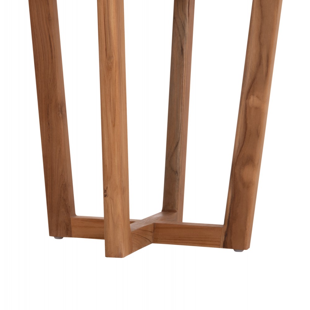 ΤΡΑΠΕΖΙ ΜΕΣΗΣ ΣΤΡΟΓΓΥΛΟ KOLIN HM6650 ΞΥΛΟ TEAK ΦΥΣΙΚΟ Φ65x65Υεκ.