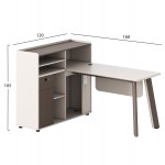 ΓΡΑΦΕΙΟ ΑΡΙΣΤΕΡΗ ΓΩΝΙΑ NEWLINE HM18275L ΜΕΛΑΜΙΝΗ ΕΚΡΟΥ-ΠΟΔΙΑ ΑΛΟΥΜΙΝΙΟΥ 160x120x105Υεκ