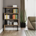 ΒΙΒΛΙΟΘΗΚΗ INGRID ΚΑΡΥΔΙ ΜΕ ΜΑΥΡΟ ΣΚΕΛΕΤΟ HM8867.01 80x22x128 εκ.