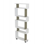 ΒΙΒΛΙΟΘΗΚΗ ΜΕΛΑΜΙΝΗΣ OWLOLIVE GREY ΛΕΥΚΟ 60x19,5x165Yεκ.HM8923.11