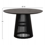 ΤΡΑΠΕΖΙ ΤΡΑΠΕΖΑΡΙΑΣ ΣΤΡΟΓΓΥΛΟ FRANTZ HM9388.02 ΜΑΣΙΦ ΞΥΛΟ MINDI BLACK Φ118x79Υεκ.