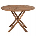 ΤΡΑΠΕΖΙ ΣΤΡΟΓΓΥΛΟ KENDALL ΠΤΥΣΣΟΜΕΝΟ HM9543 ΞΥΛΟ ΤΕΑΚ ΣΕ ΦΥΣΙΚΟ ΧΡΩΜΑ Φ106x73,5Y εκ.