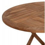 ΤΡΑΠΕΖΙ ΣΤΡΟΓΓΥΛΟ KENDALL ΠΤΥΣΣΟΜΕΝΟ HM9543 ΞΥΛΟ ΤΕΑΚ ΣΕ ΦΥΣΙΚΟ ΧΡΩΜΑ Φ106x73,5Y εκ.