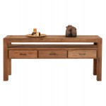 ΚΟΝΣΟΛΑ ΜΕ 3 ΣΥΡΤΑΡΙΑ HM9556 ΑΝΑΚΥΚΛΩΜΕΝΟ ΞΥΛΟ ΤΕΑΚ ΣΕ ΦΥΣΙΚΟ ΧΡΩΜΑ 180x45x80Yεκ.