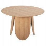 ΤΡΑΠΕΖΙ ΣΤΡΟΓΓΥΛΟ DENTY HM9612.01 MDF ΜΕ ΚΑΠΛΑΜΑ ΔΡΥΟΣ-ΧΡΩΜΑ ΔΡΥΟΣ Φ120x75Υεκ.