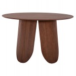 ΤΡΑΠΕΖΙ ΣΤΡΟΓΓΥΛΟ DENTY HM9612.02 MDF ΜΕ ΚΑΠΛΑΜΑ ΔΡΥΟΣ-ΧΡΩΜΑ ΚΑΡΥΔΙ Φ120x75Υεκ.